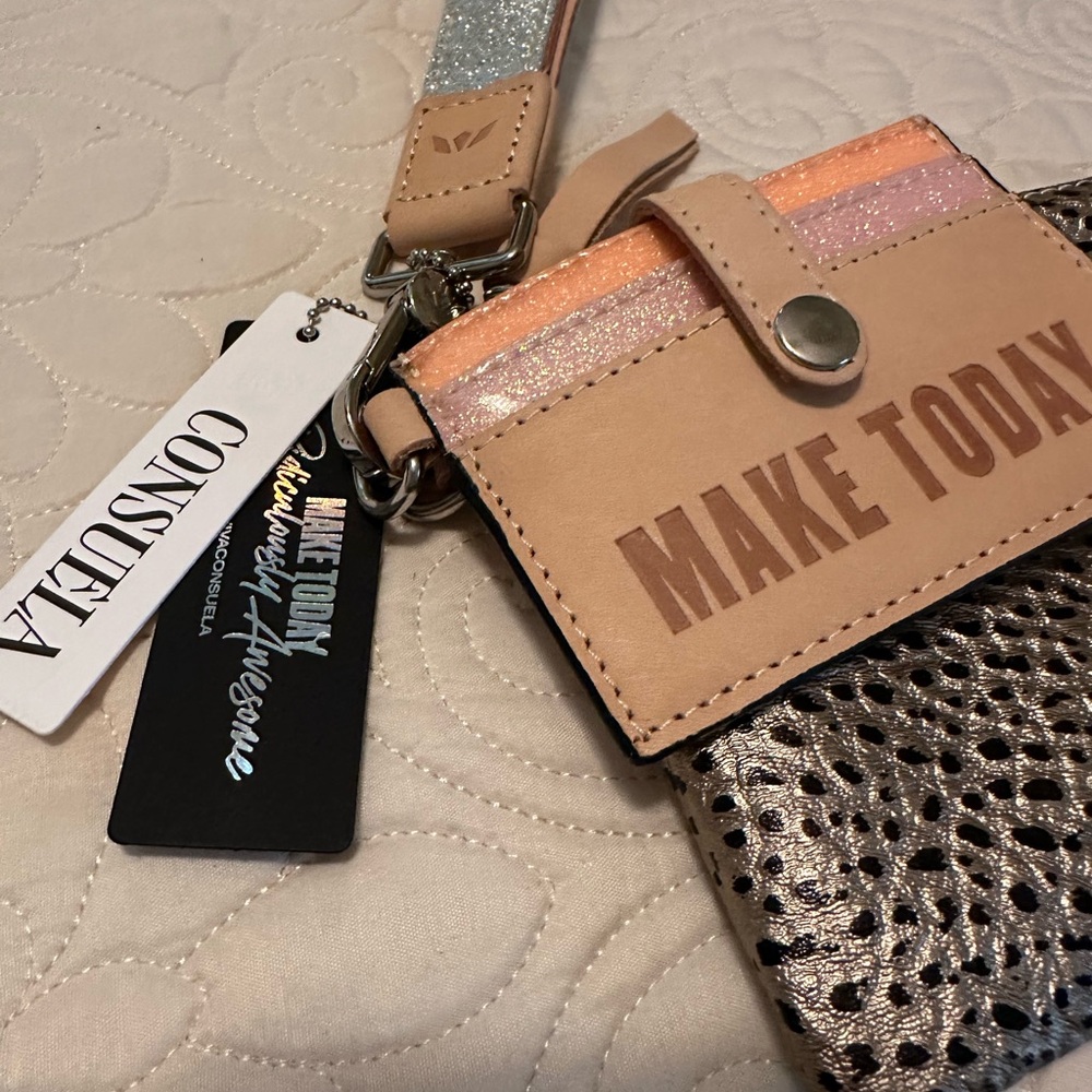 Consuela Metallic and Tan Wristlet Set - Picture 2 of 4